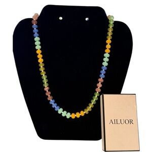 NWOT ❤️🔥Ailuor - Multicolor Beaded Natural Stone Necklace - OS